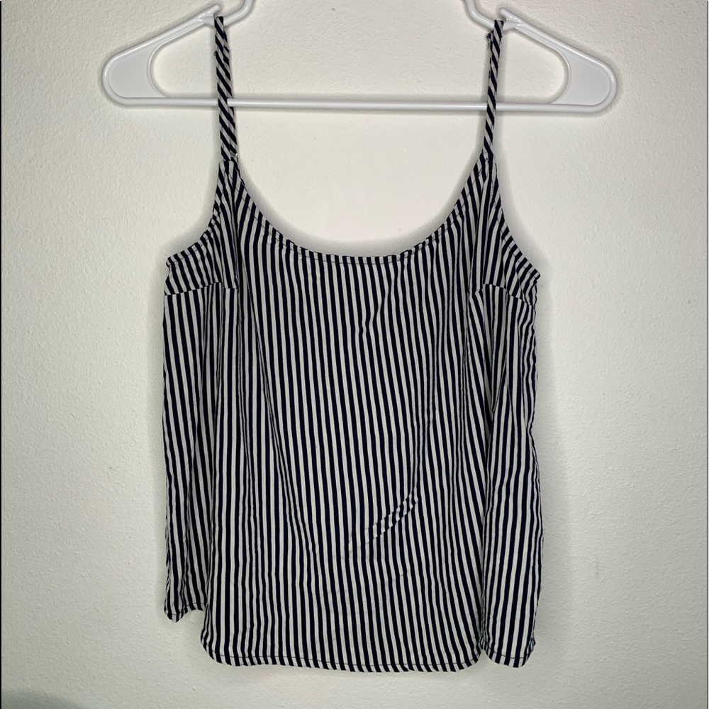 H&M Striped Navy and White Tank Top
